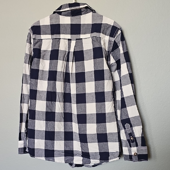Tommy Bahama Checkered Navy and White Shirt Boys Size 10/12 Large - Picture 6 of 6